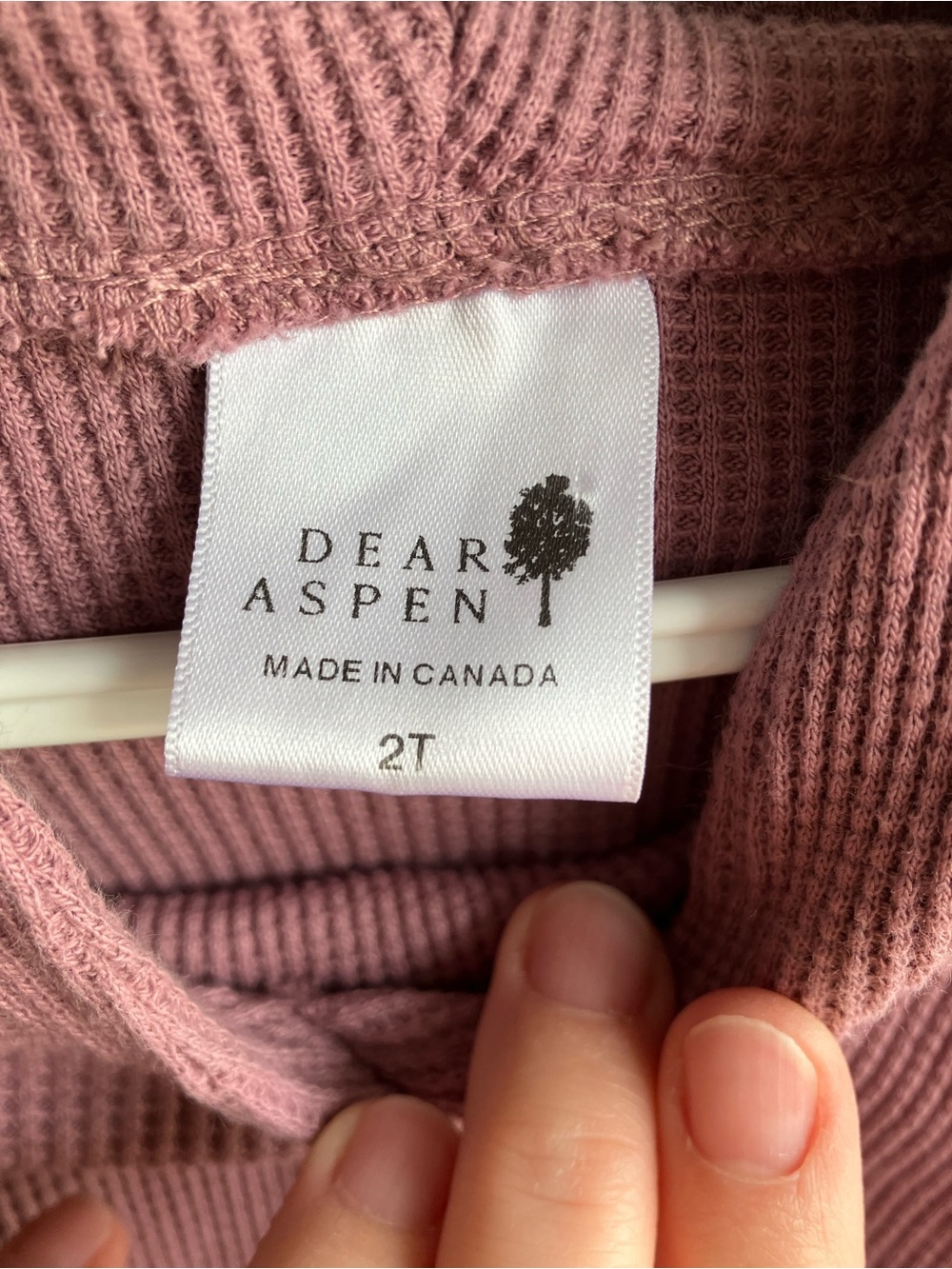 Dear Aspen purple waffle knit bunny romper made in Canada 2T - Picture 2 of 4